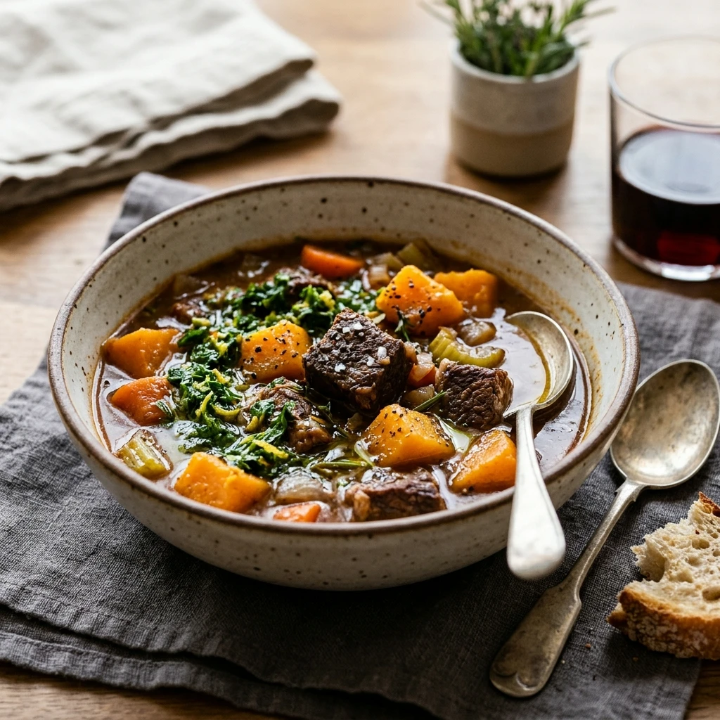 High Protein Beef And Butternut Squash Stew