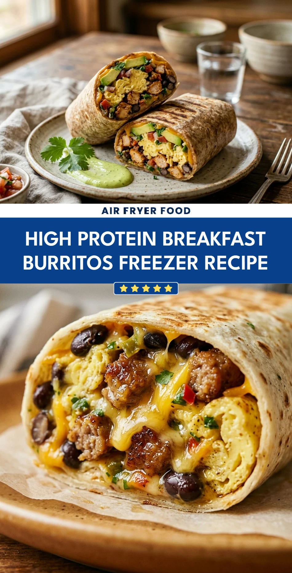 High Protein Breakfast Burritos Freezer Recipe