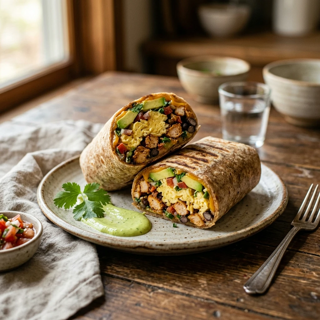 High Protein Breakfast Burritos Freezer Recipe