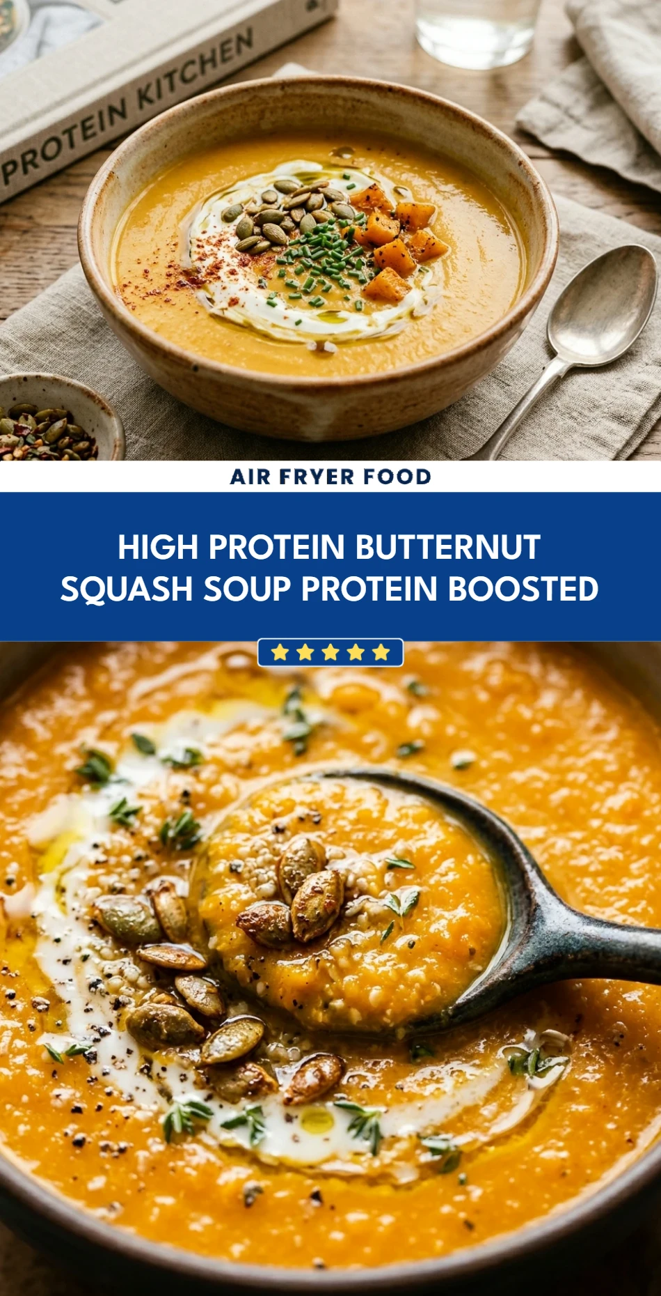 High Protein Butternut Squash Soup Protein Boosted