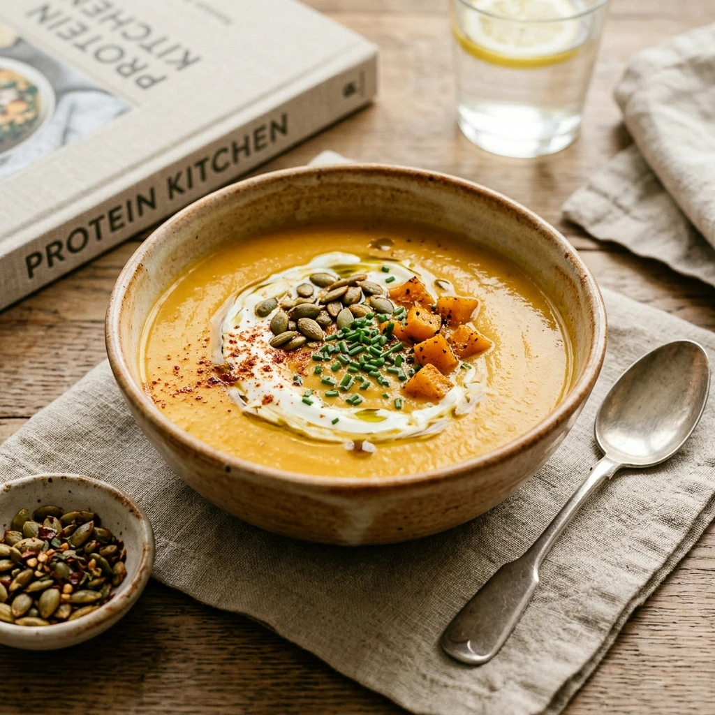 High Protein Butternut Squash Soup Protein Boosted