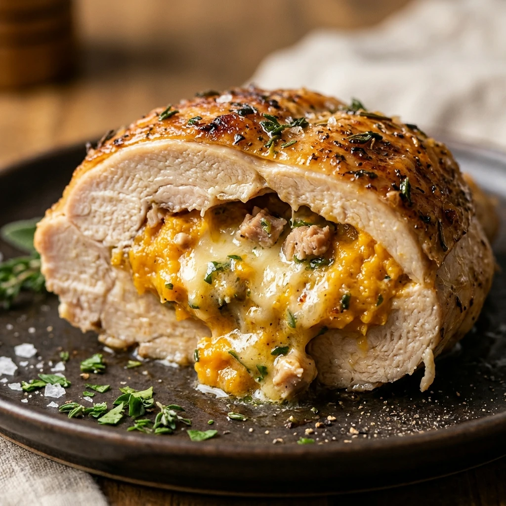 High Protein Butternut Squash Stuffed Chicken