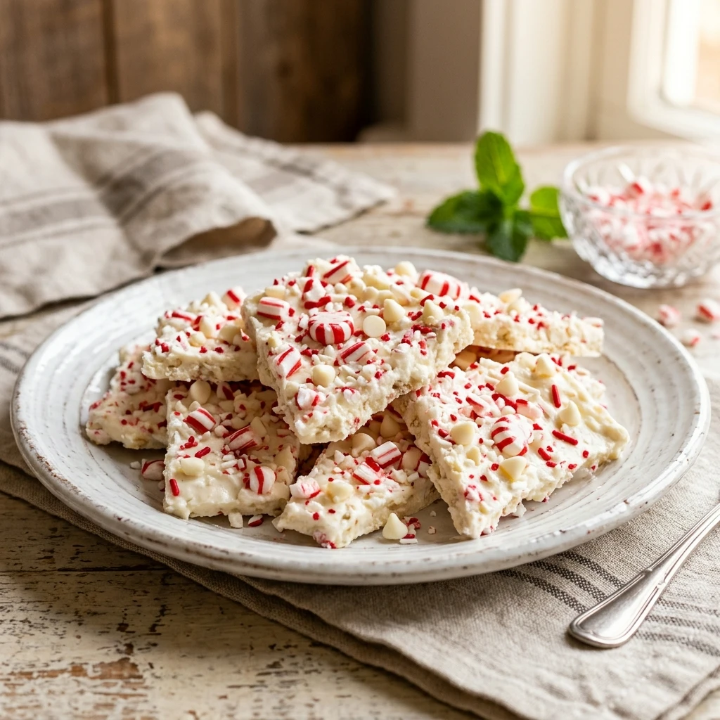 High Protein Candy Cane Cottage Cheese Bark