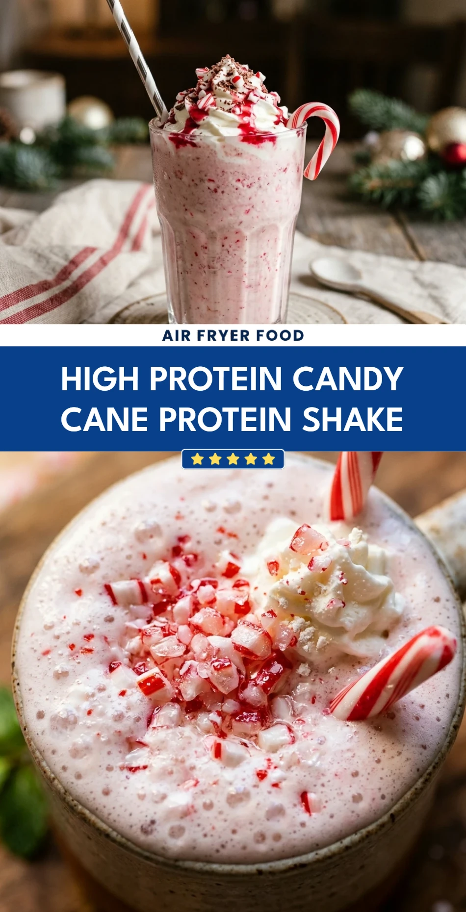 High Protein Candy Cane Protein Shake