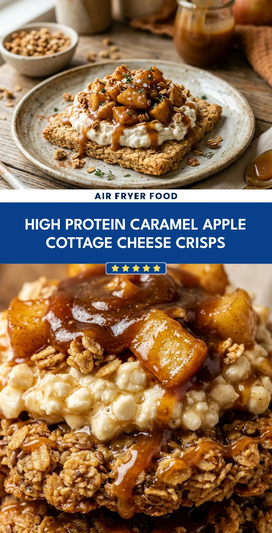 High Protein Caramel Apple Cottage Cheese Crisps