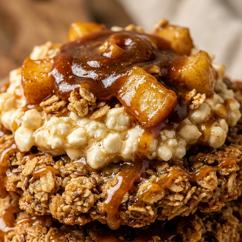 High Protein Caramel Apple Cottage Cheese Crisps