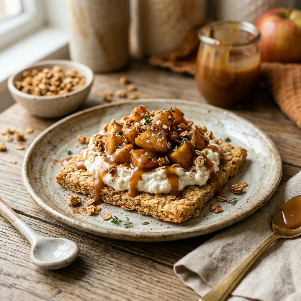 High Protein Caramel Apple Cottage Cheese Crisps