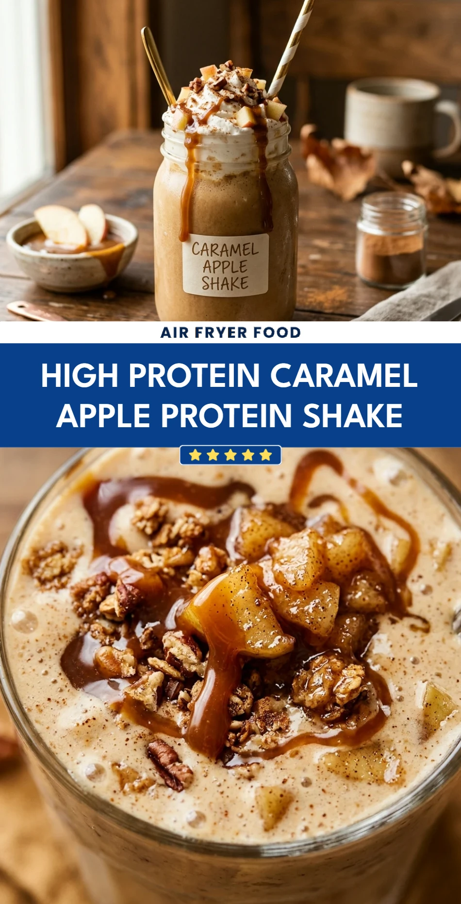High Protein Caramel Apple Protein Shake