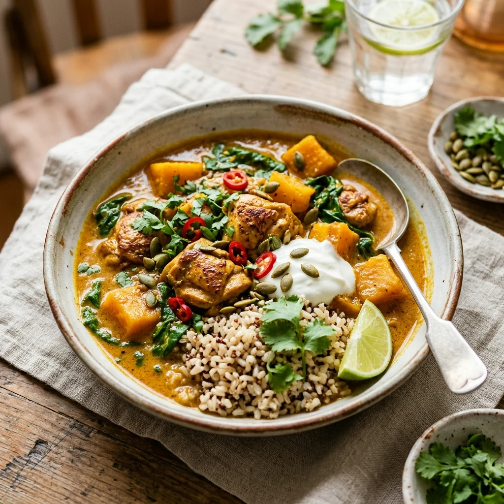 High Protein Chicken And Pumpkin Curry
