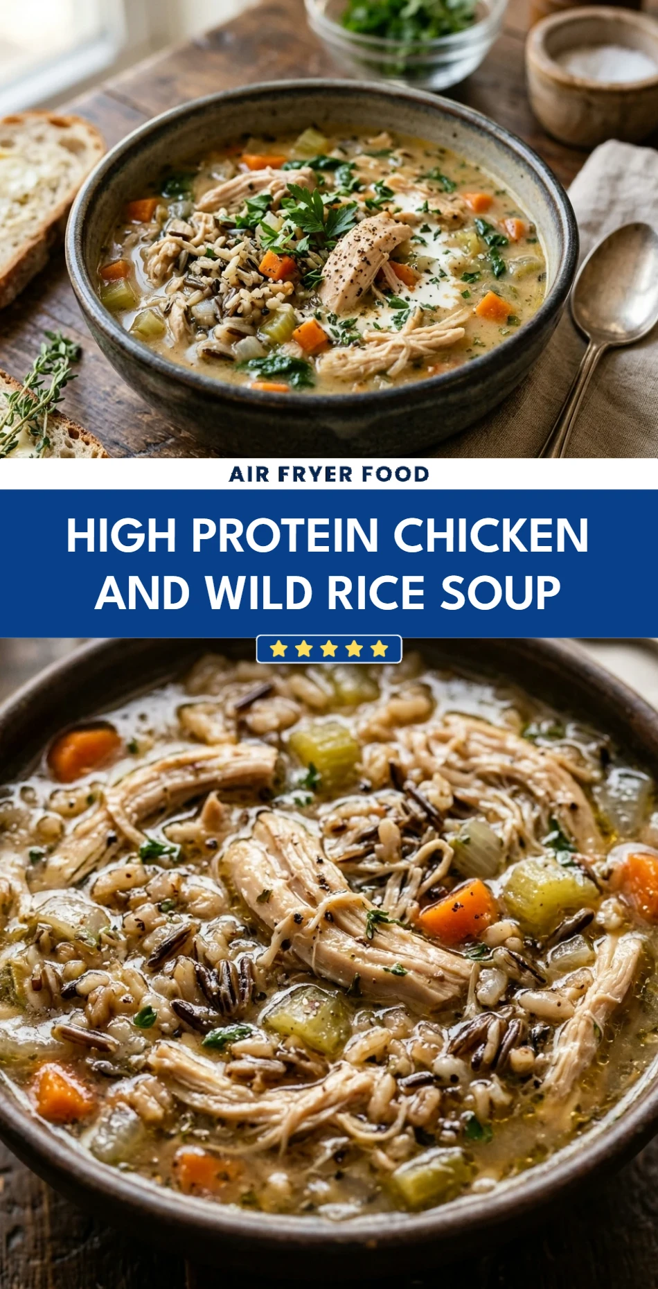 High Protein Chicken And Wild Rice Soup