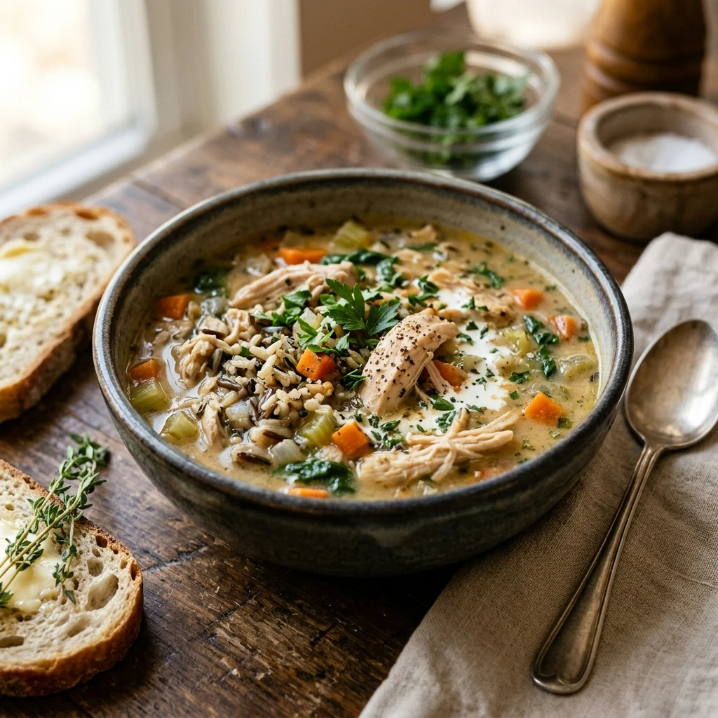High Protein Chicken And Wild Rice Soup