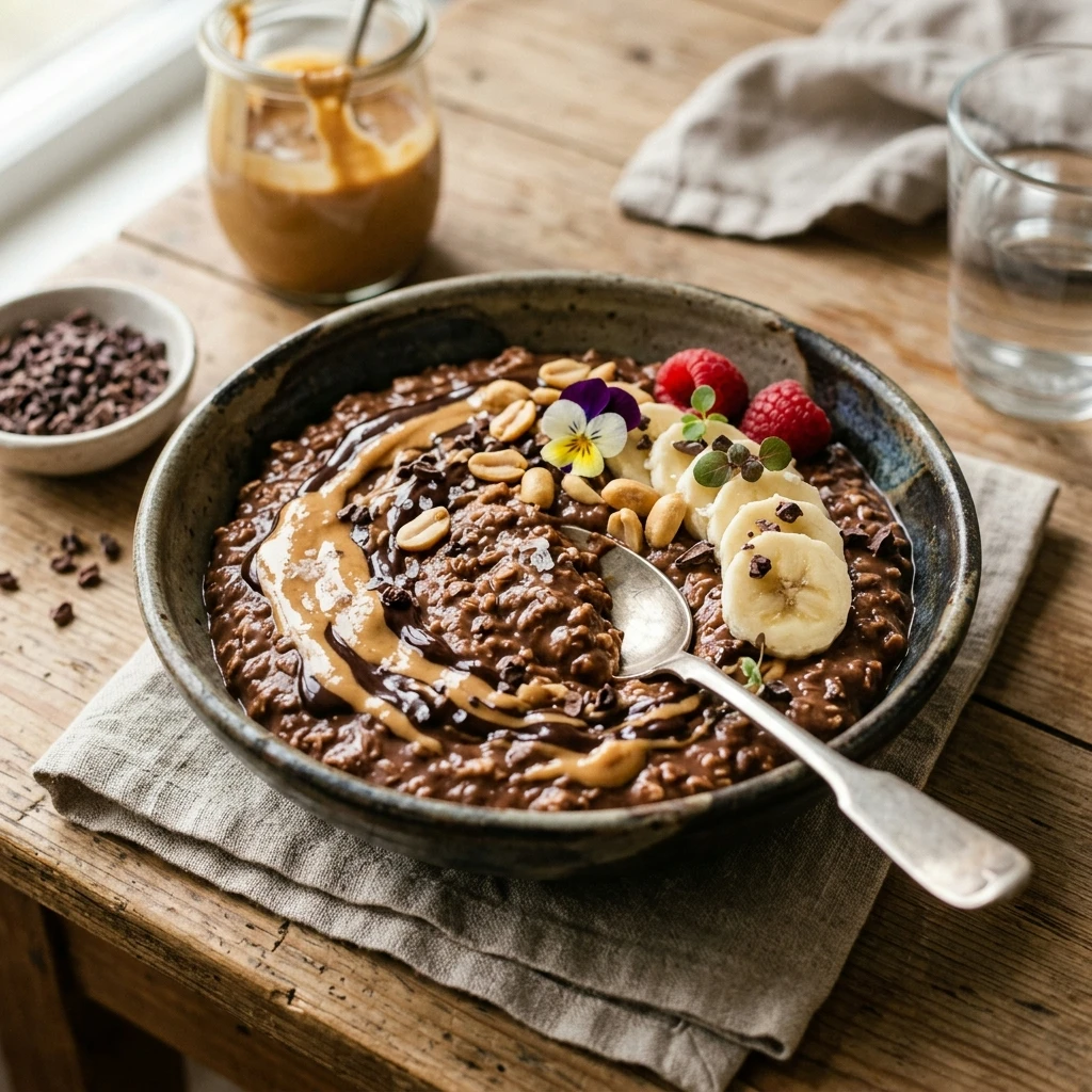 High Protein Chocolate Peanut Butter Oats Recipe