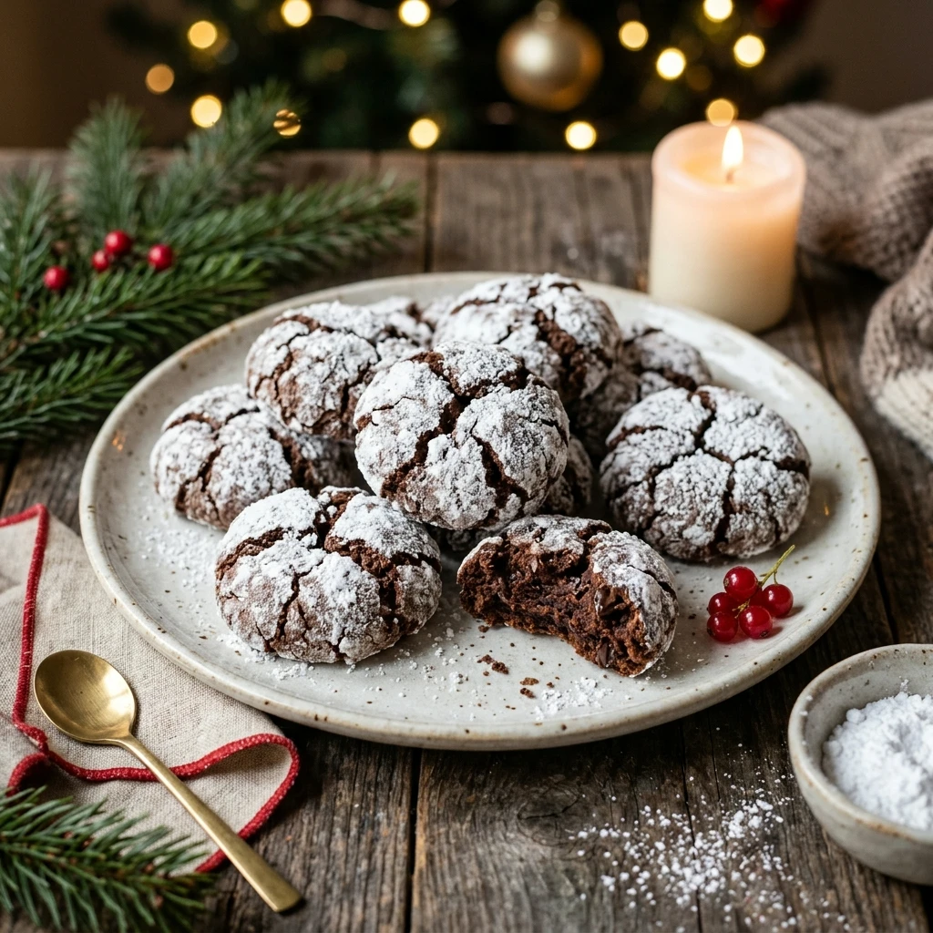High Protein Christmas Crinkle Protein Cookies