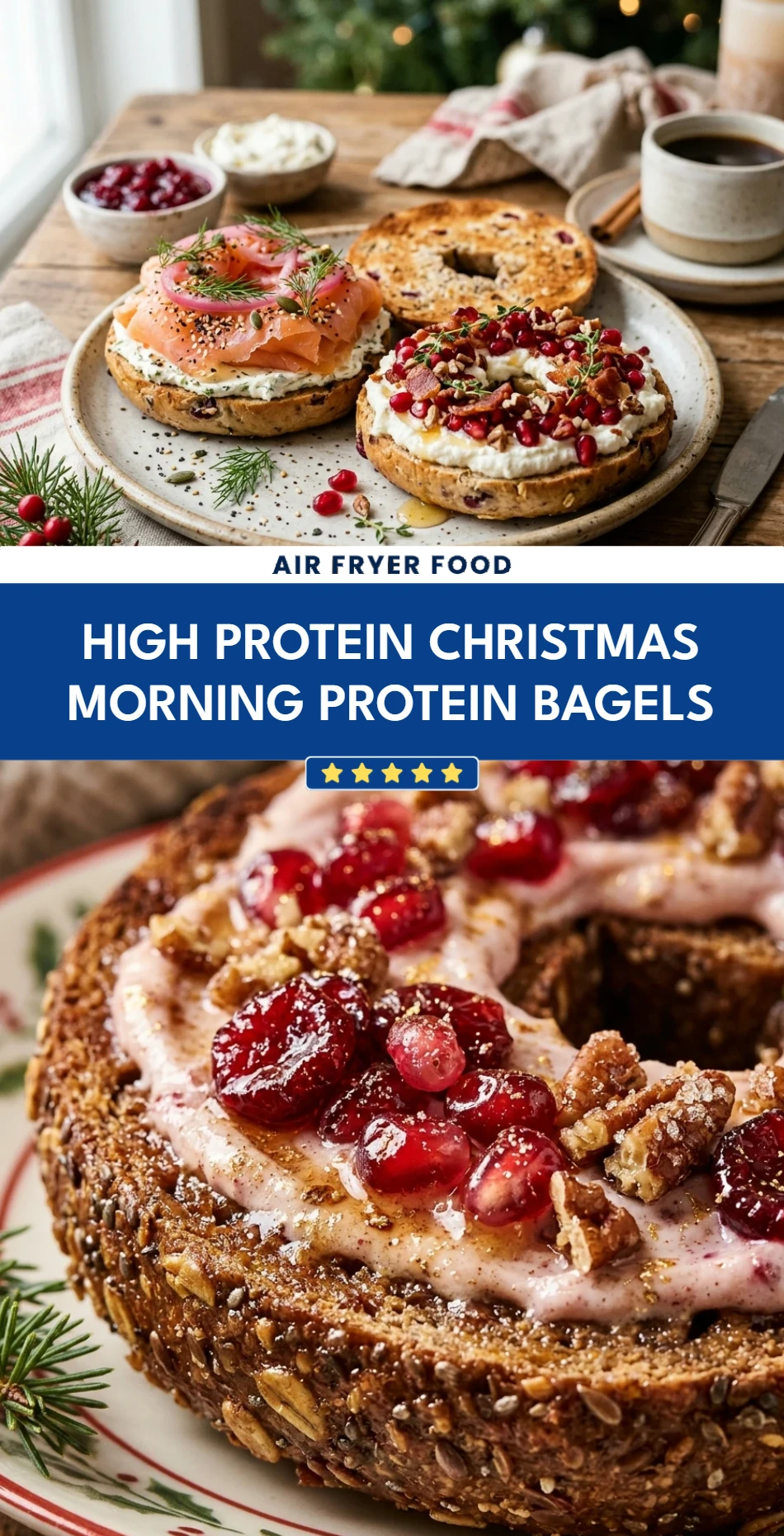 High Protein Christmas Morning Protein Bagels