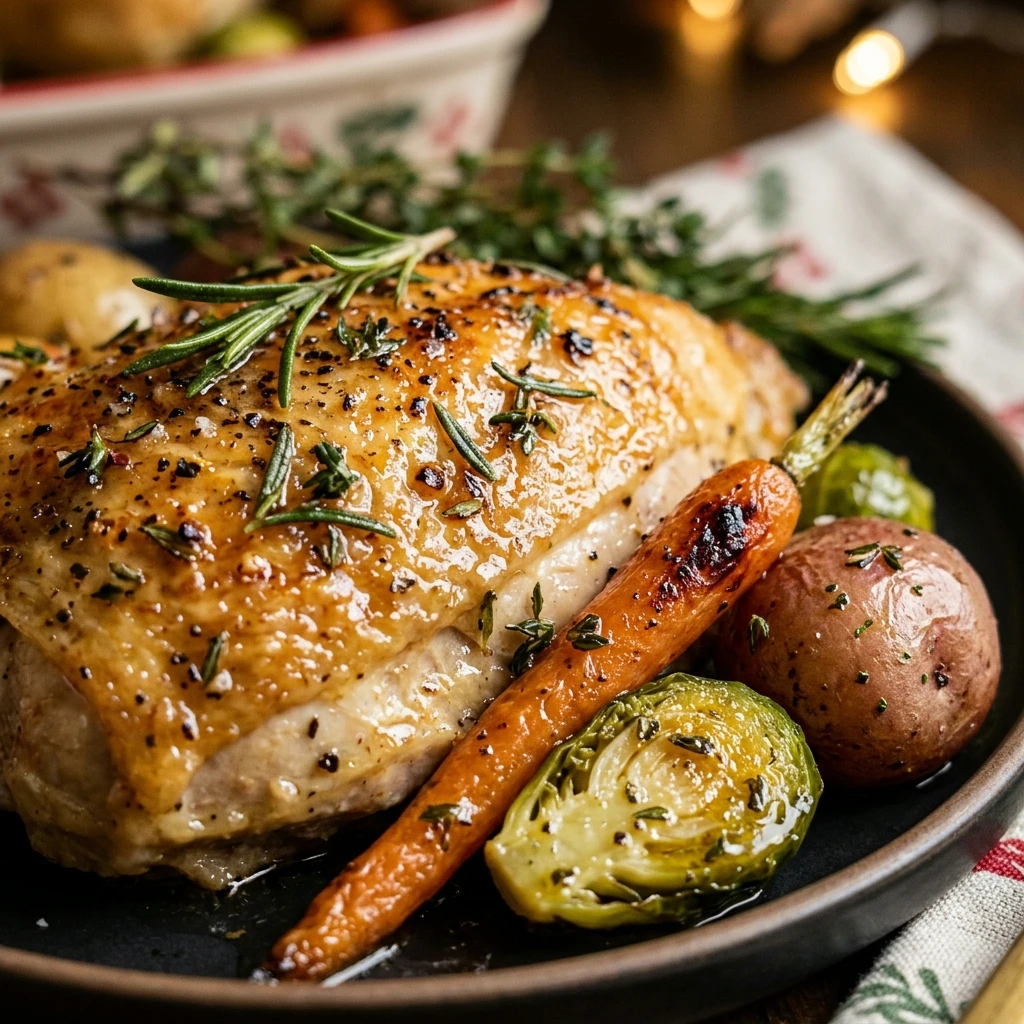 High Protein Christmas Roast Chicken And Veggies