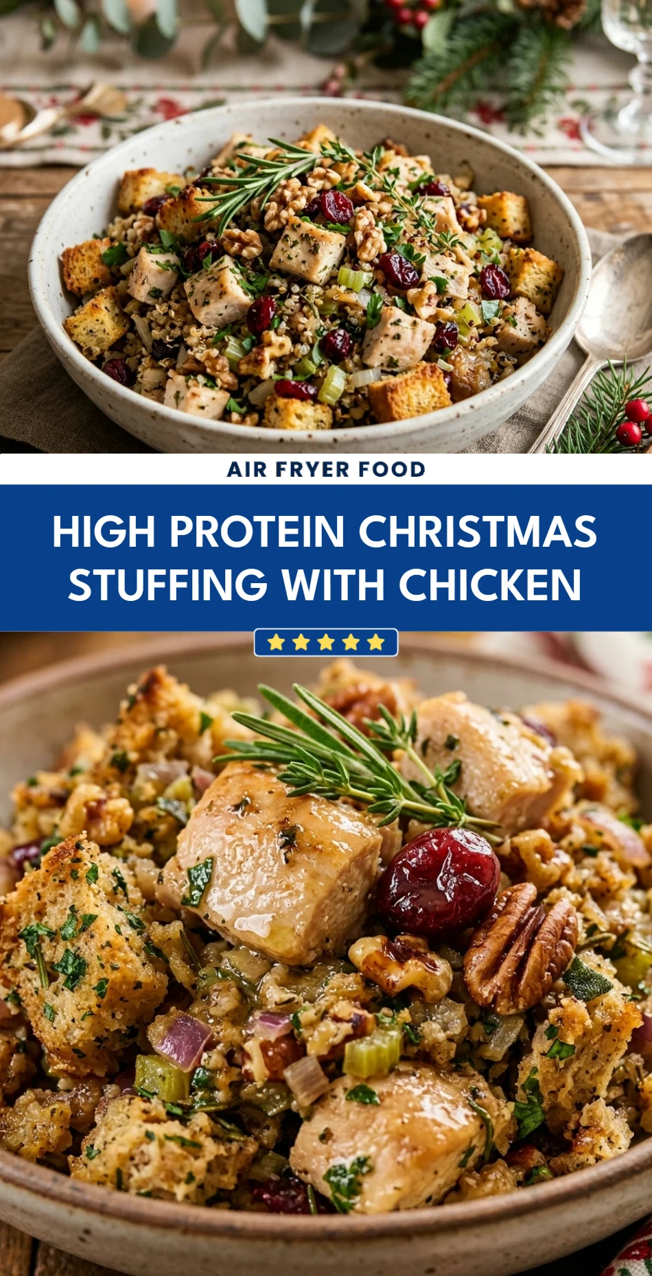 High Protein Christmas Stuffing With Chicken