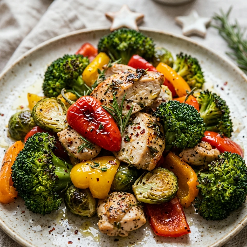 High Protein Christmas Tree Veggie And Chicken Platter