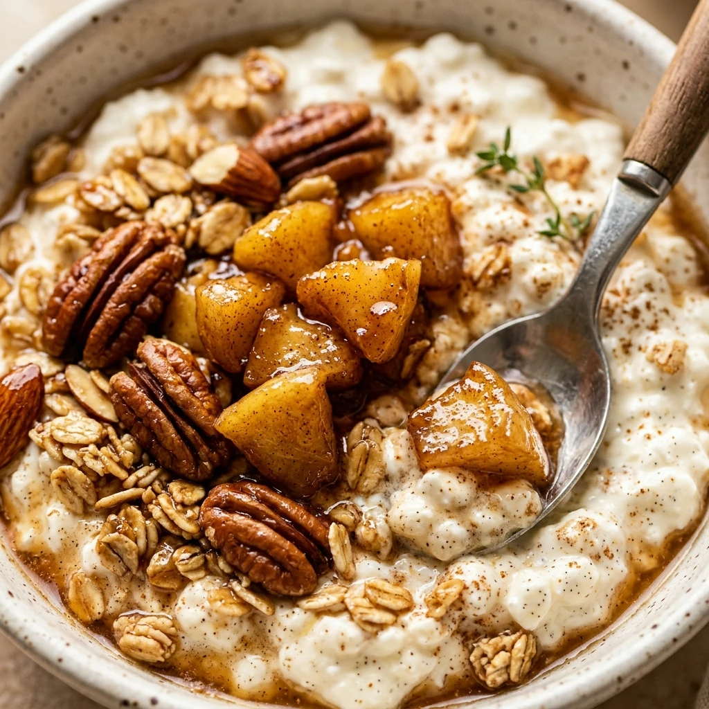 High Protein Cinnamon Apple Cottage Cheese Bowl