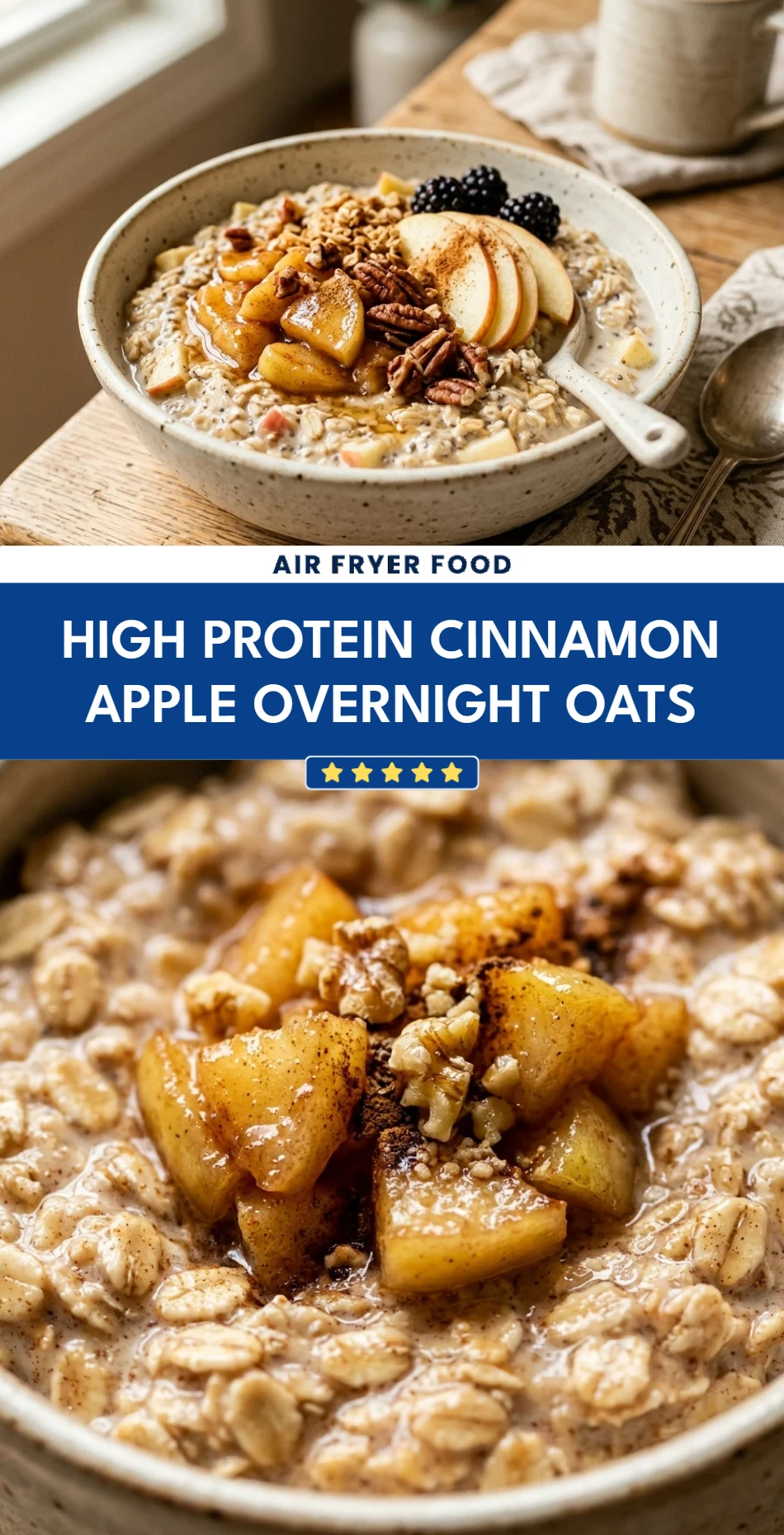 High Protein Cinnamon Apple Overnight Oats