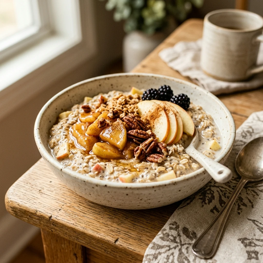 High Protein Cinnamon Apple Overnight Oats