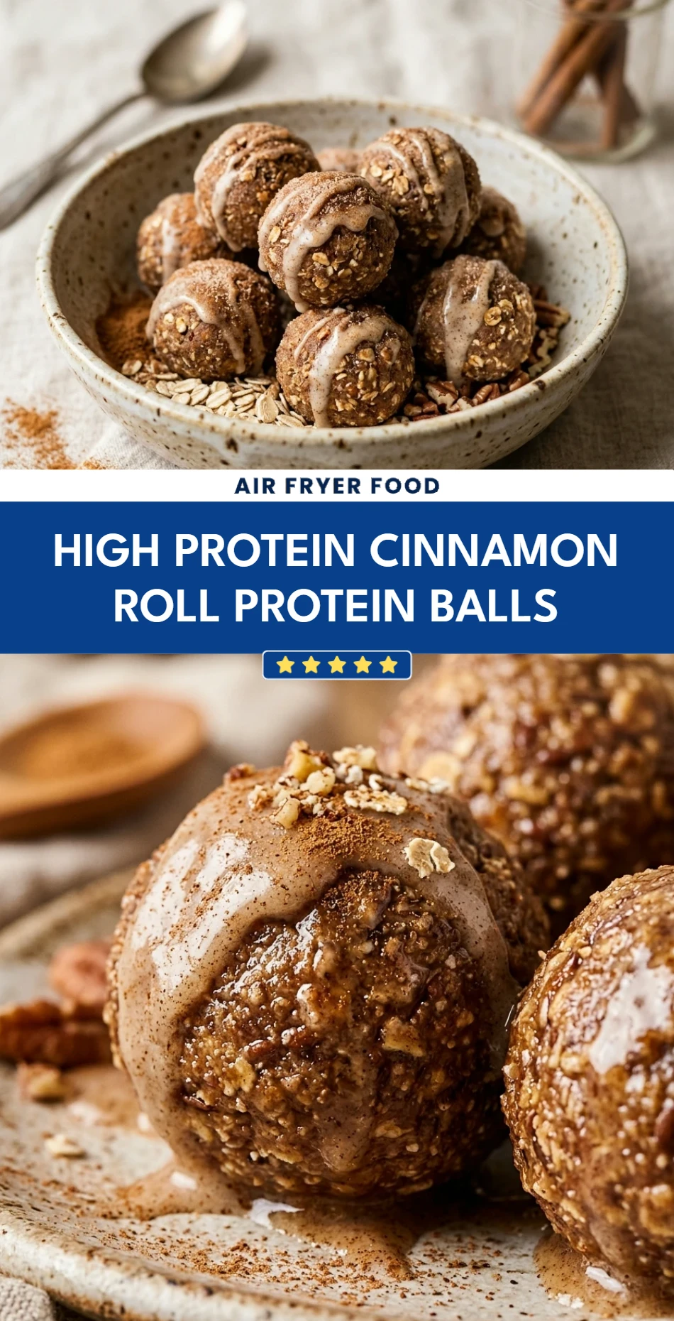 High Protein Cinnamon Roll Protein Balls