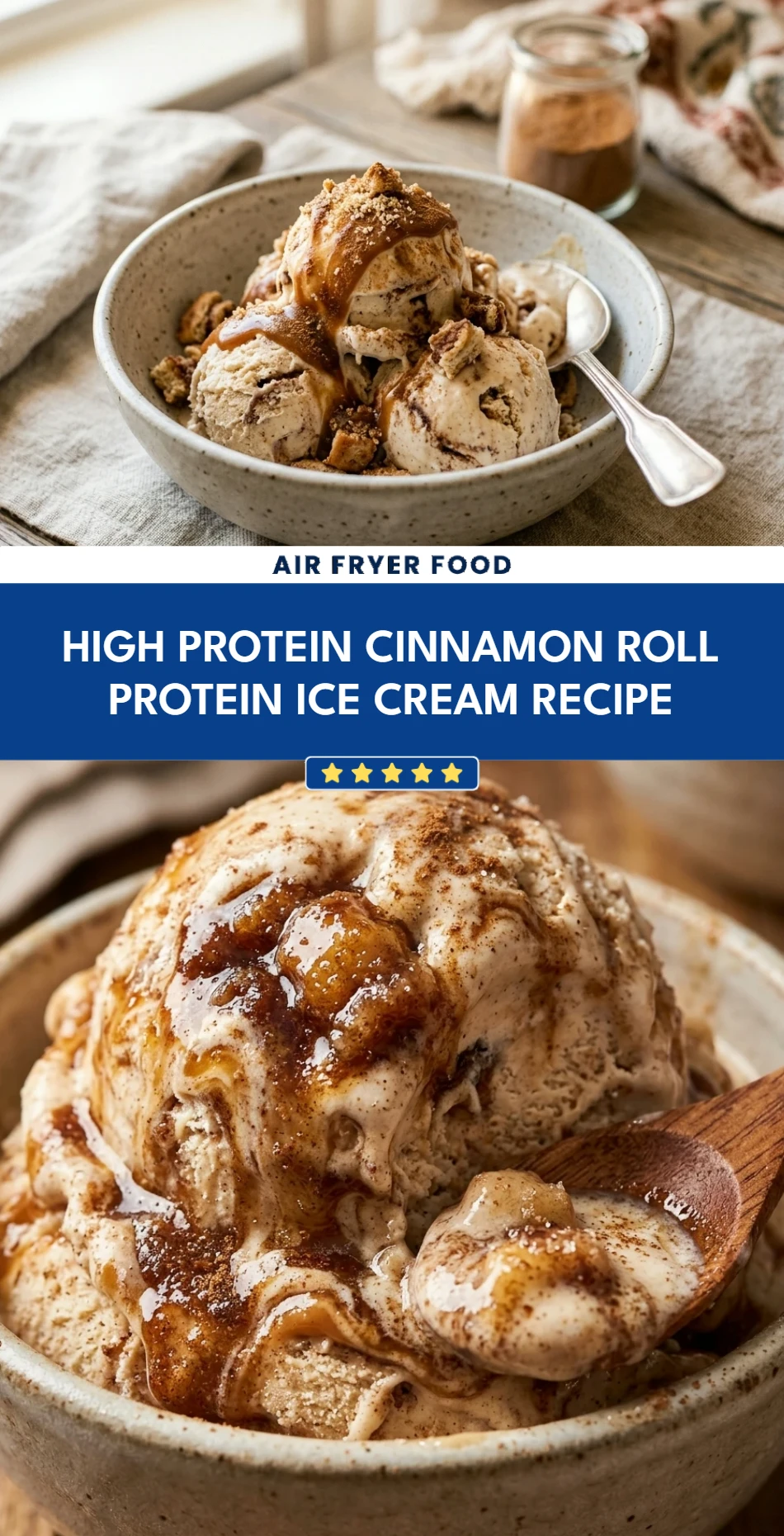 High Protein Cinnamon Roll Protein Ice Cream Recipe