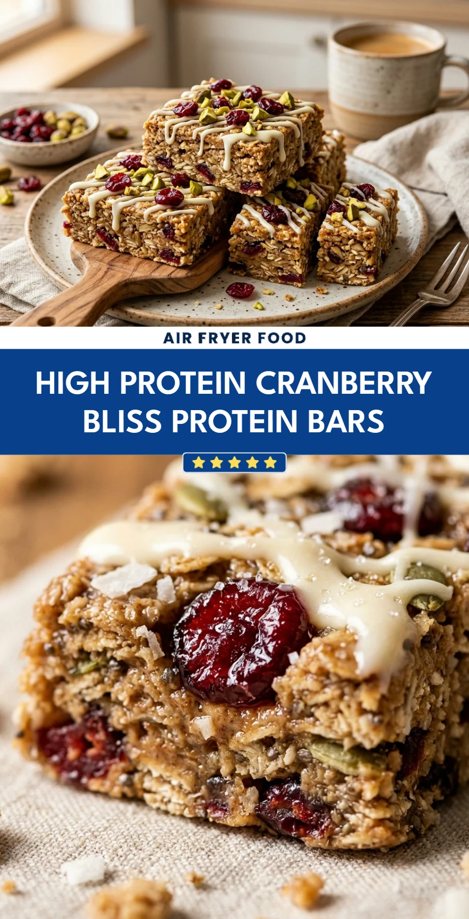 High Protein Cranberry Bliss Protein Bars