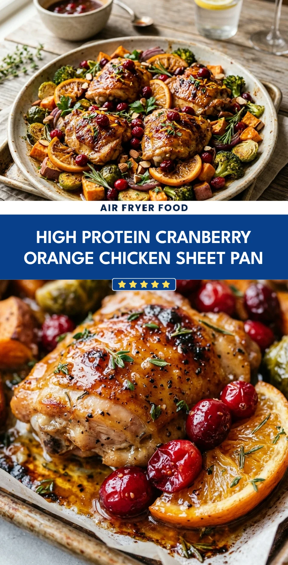 High Protein Cranberry Orange Chicken Sheet Pan