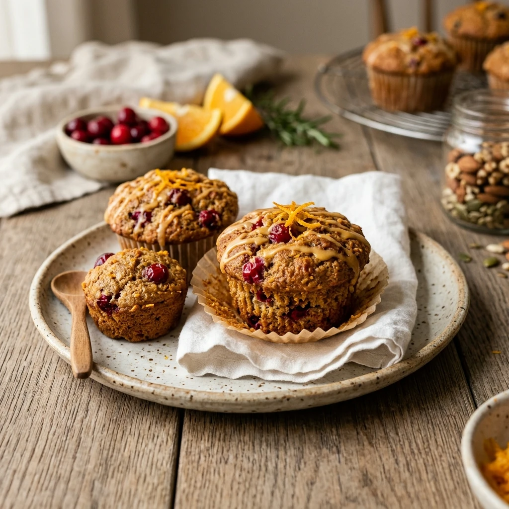 High Protein Cranberry Orange Protein Muffins