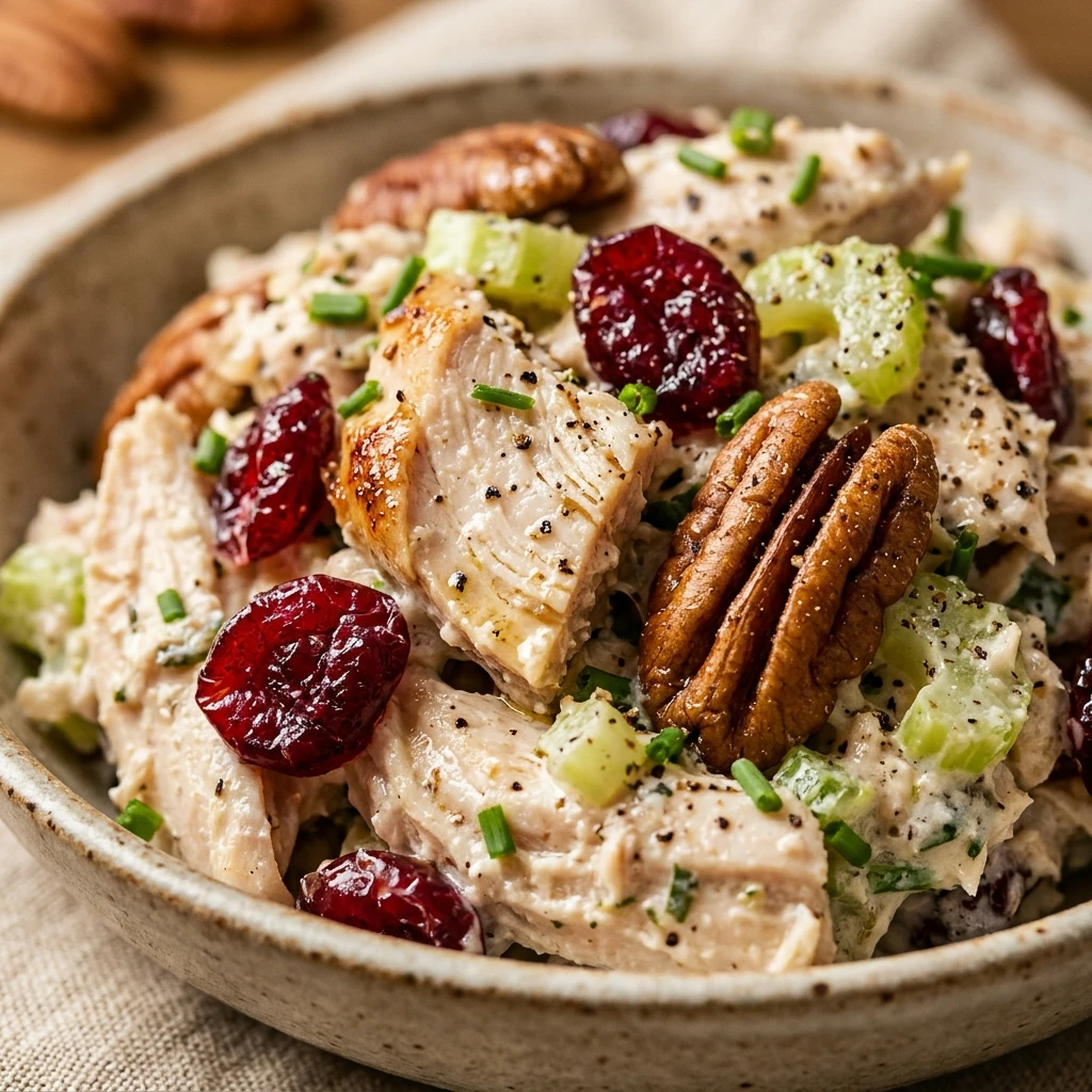 High Protein Cranberry Pecan Chicken Salad
