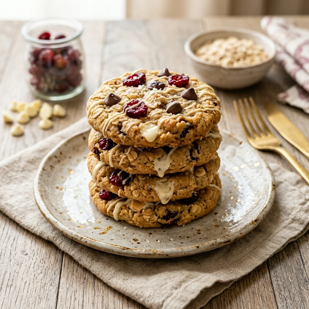 High Protein Cranberry White Chocolate Cookies