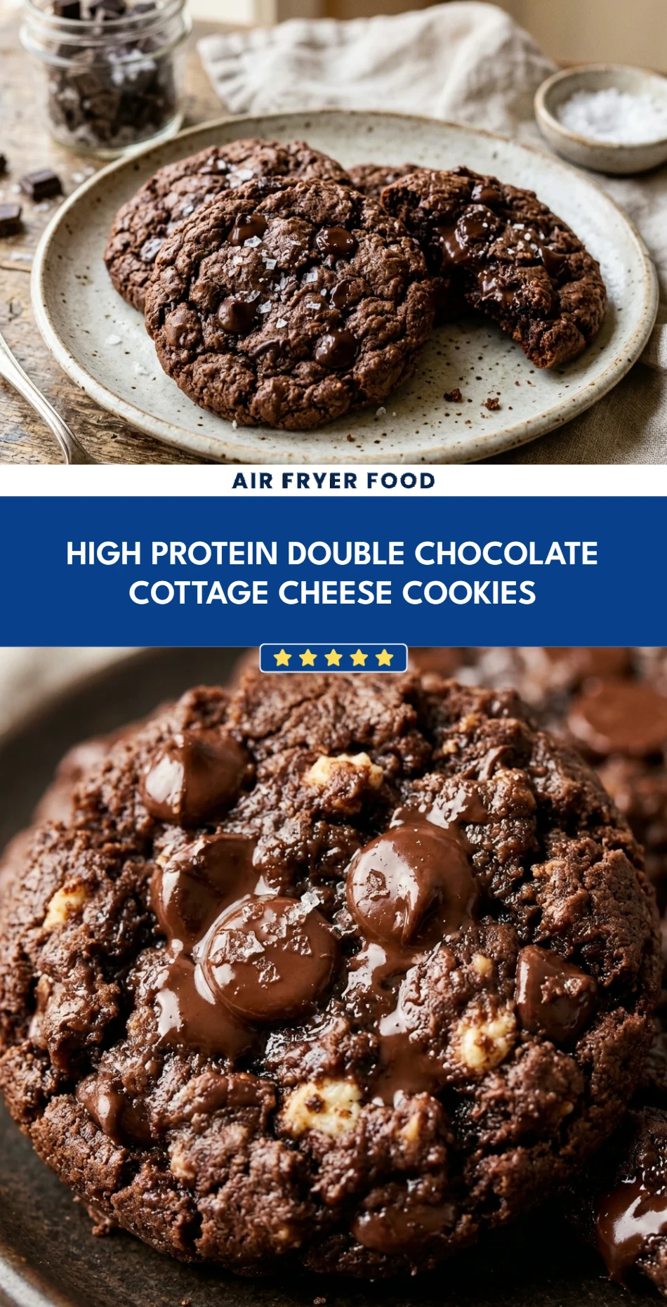High Protein Double Chocolate Cottage Cheese Cookies