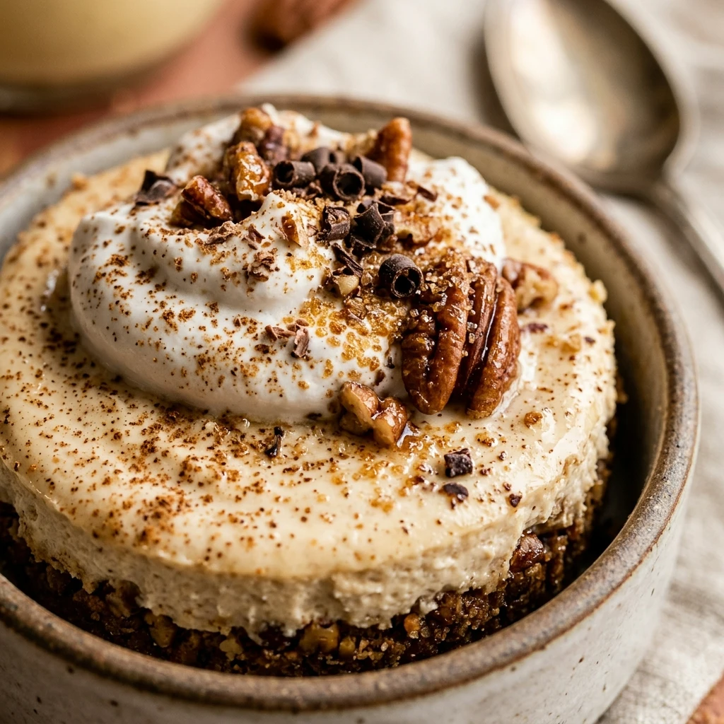High Protein Eggnog Cheesecake Cups