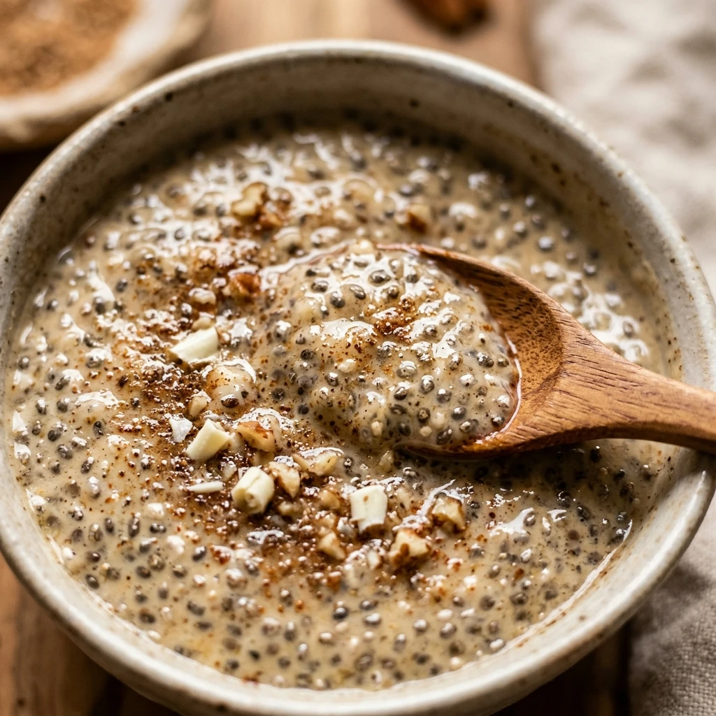 High Protein Eggnog Chia Pudding