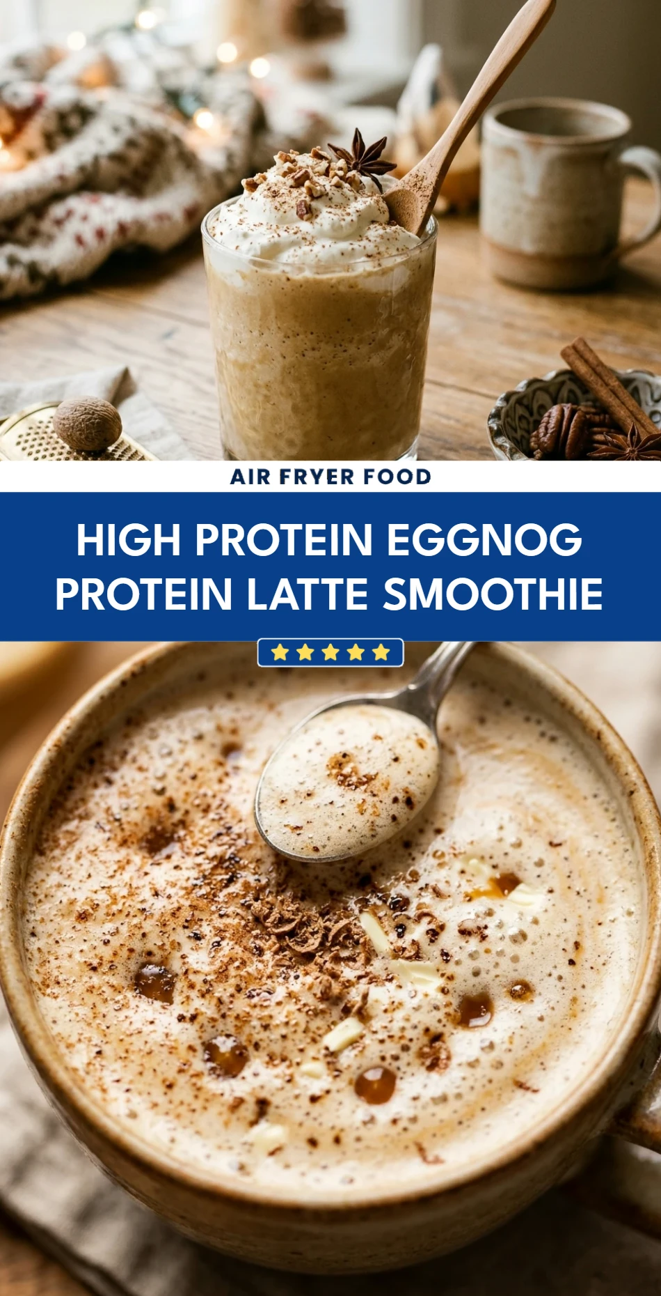 High Protein Eggnog Protein Latte Smoothie