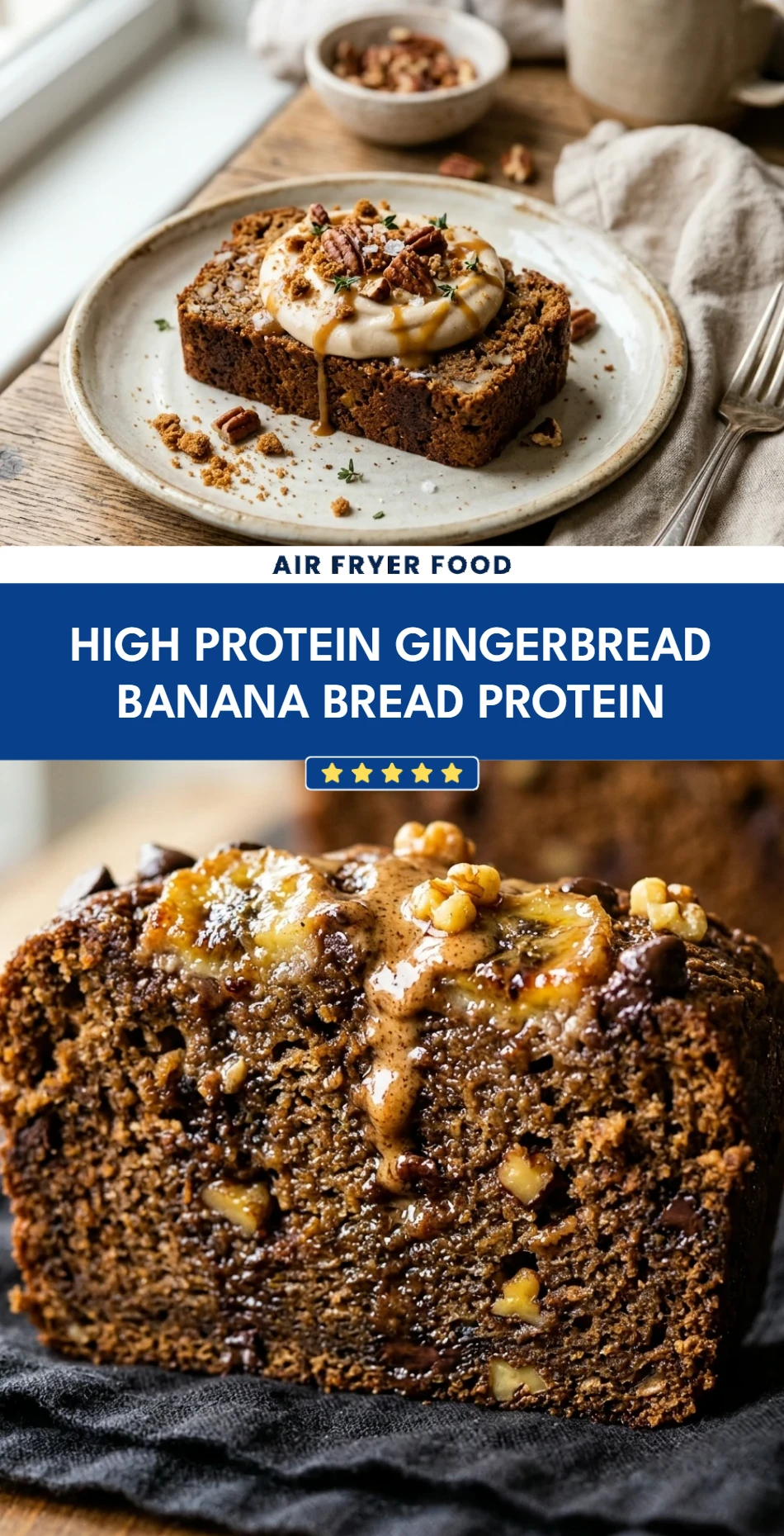 High Protein Gingerbread Banana Bread Protein