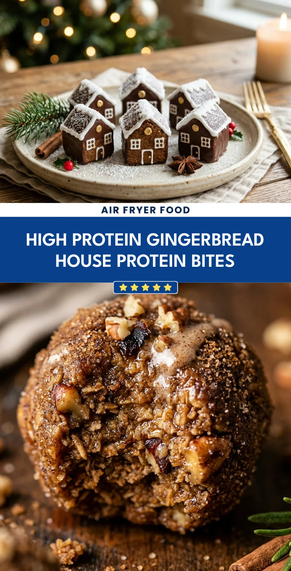 High Protein Gingerbread House Protein Bites