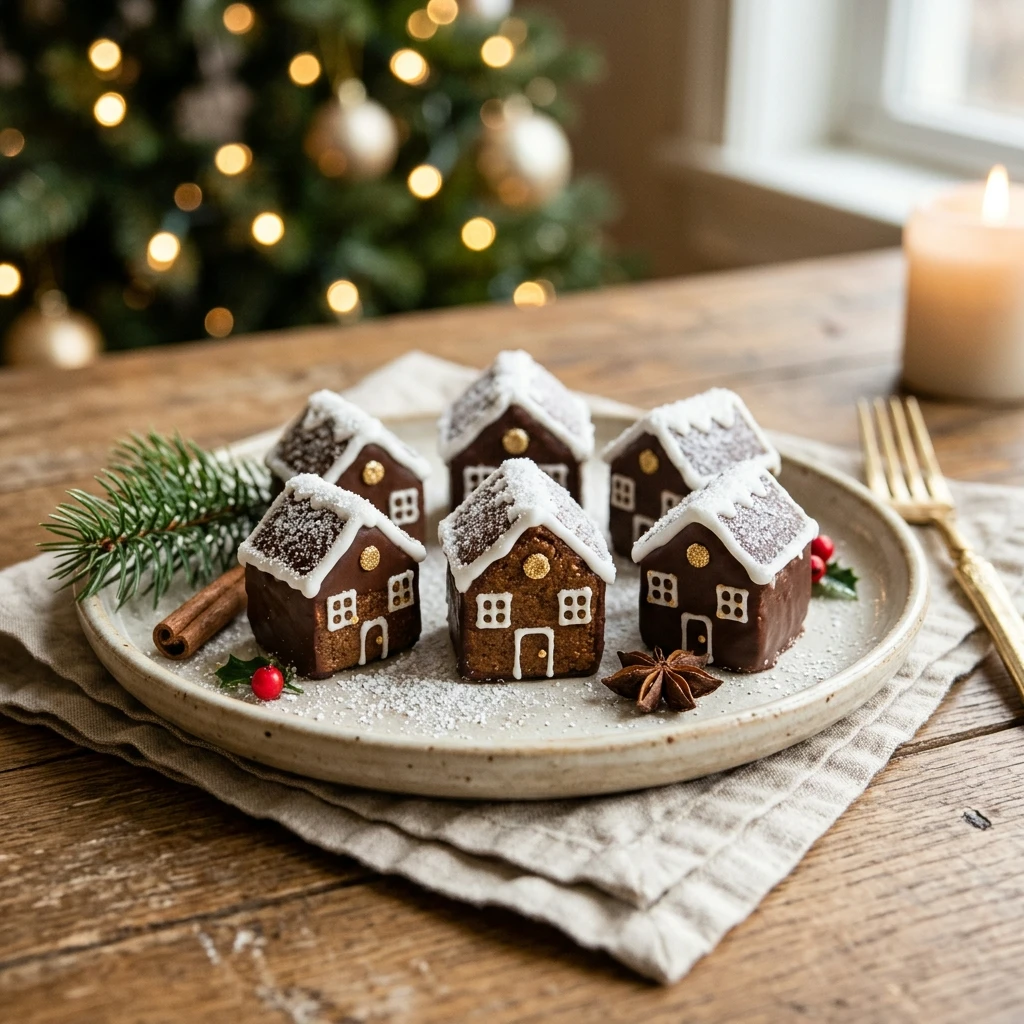 High Protein Gingerbread House Protein Bites