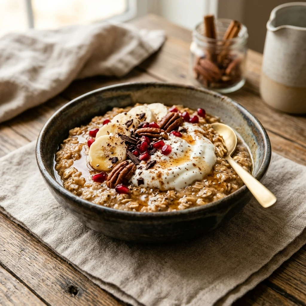 High Protein Gingerbread Overnight Oats