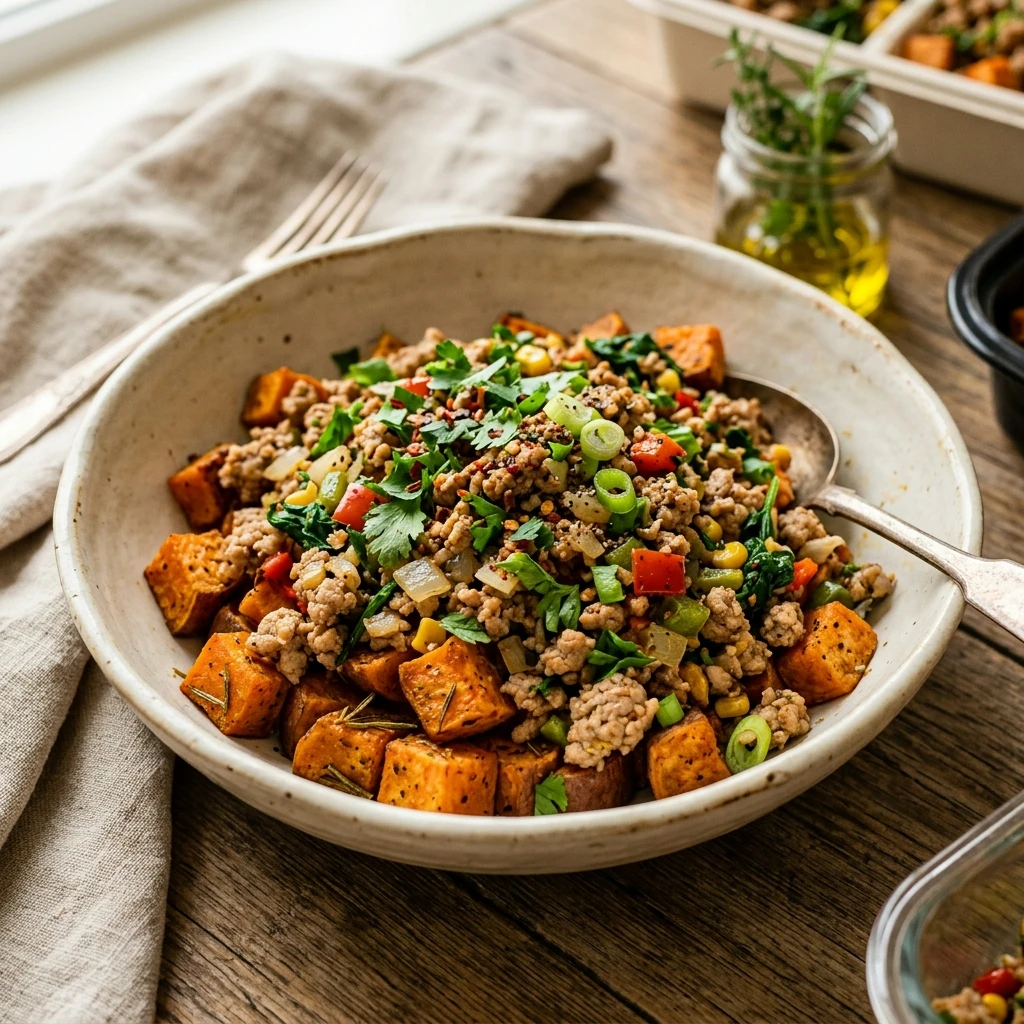 High Protein Ground Turkey And Sweet Potato Prep