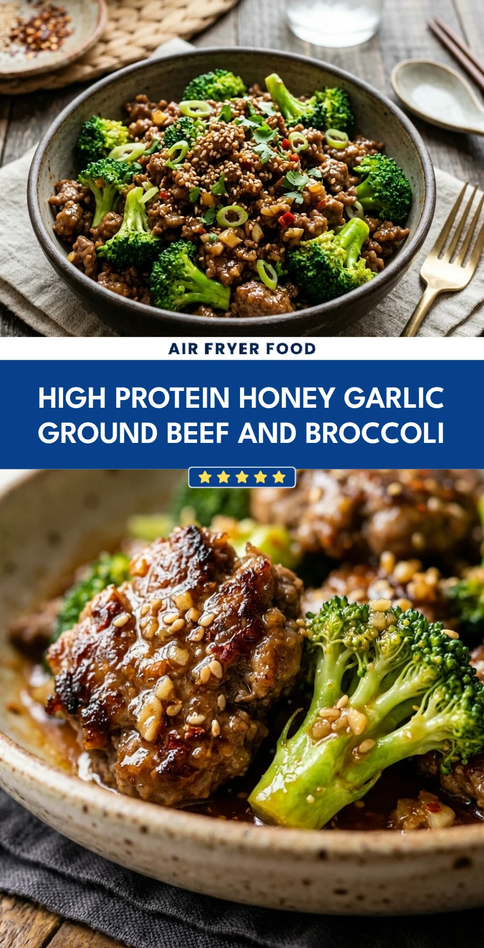 High Protein Honey Garlic Ground Beef And Broccoli
