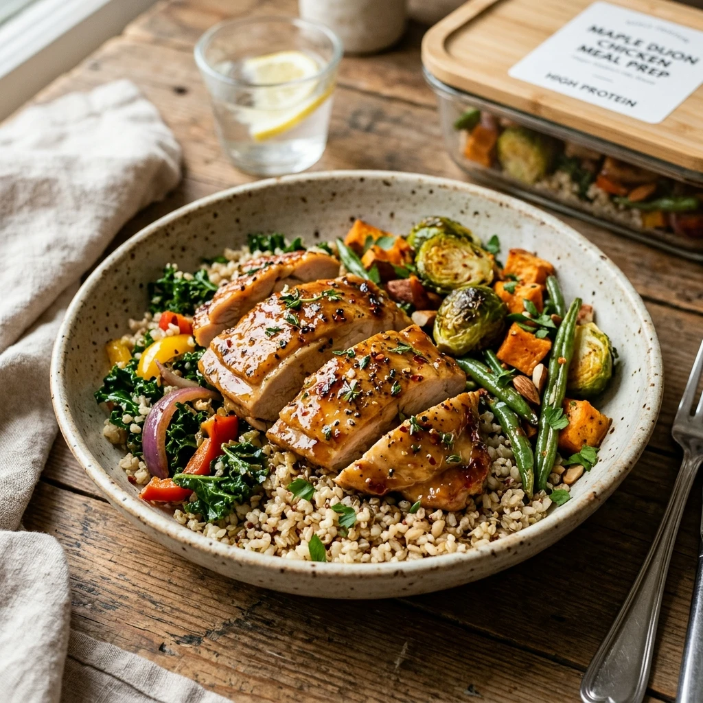 High Protein Maple Dijon Chicken Meal Prep