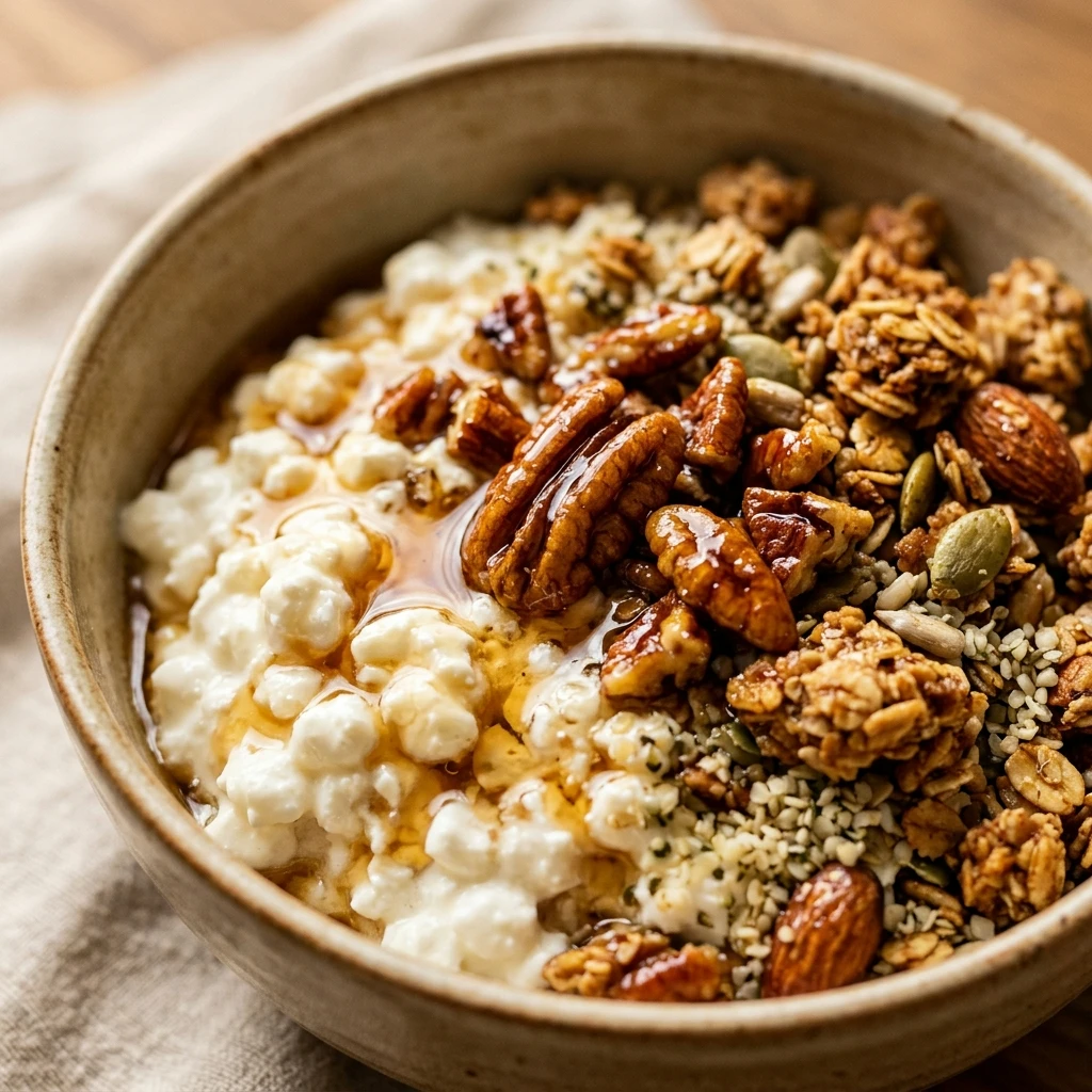 High Protein Maple Pecan Cottage Cheese Bowl
