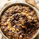High Protein Peanut Butter Brownie Baked Oats Recipe