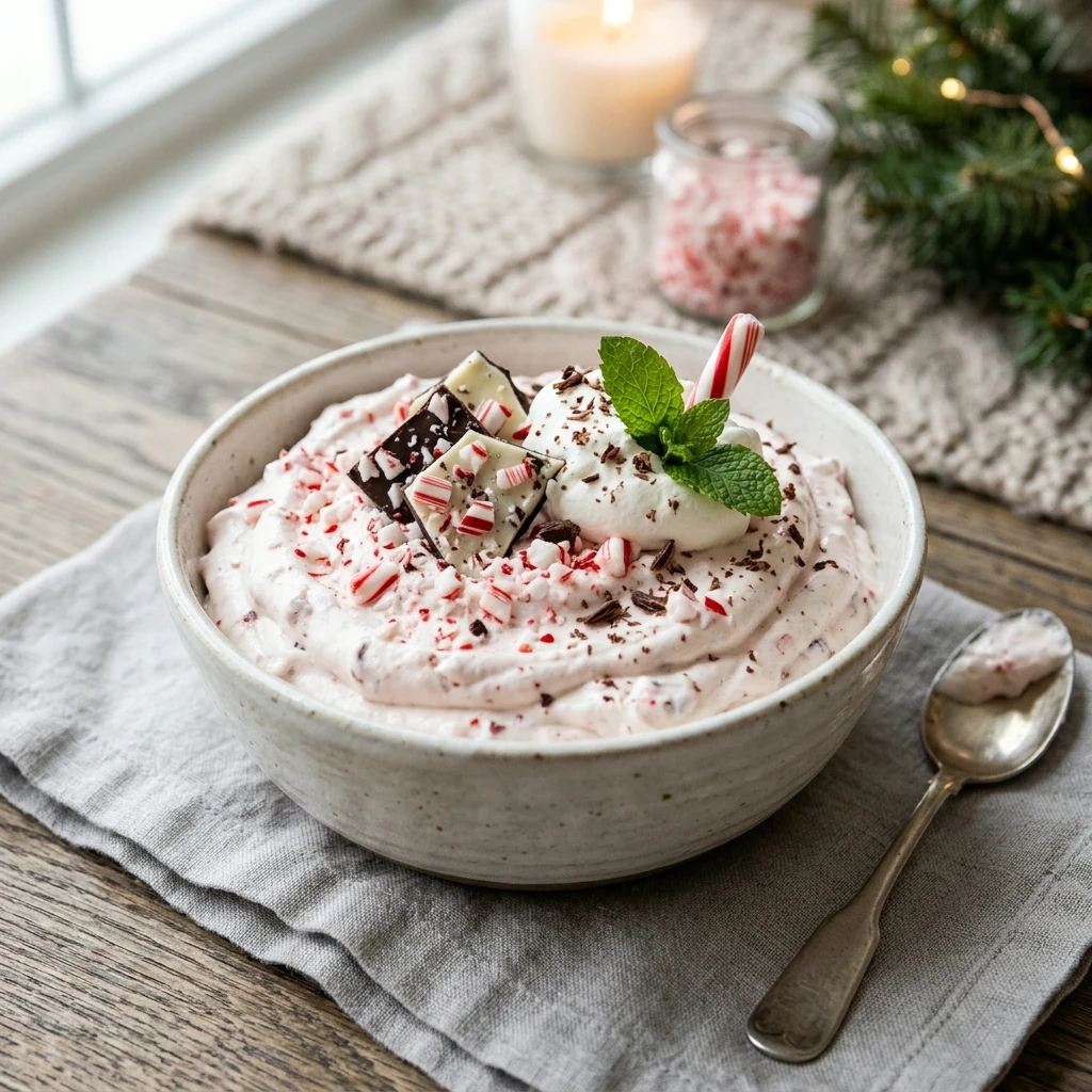 High Protein Peppermint Bark Cottage Cheese Mousse