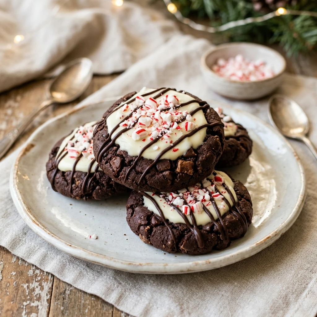High Protein Peppermint Bark Protein Cookies