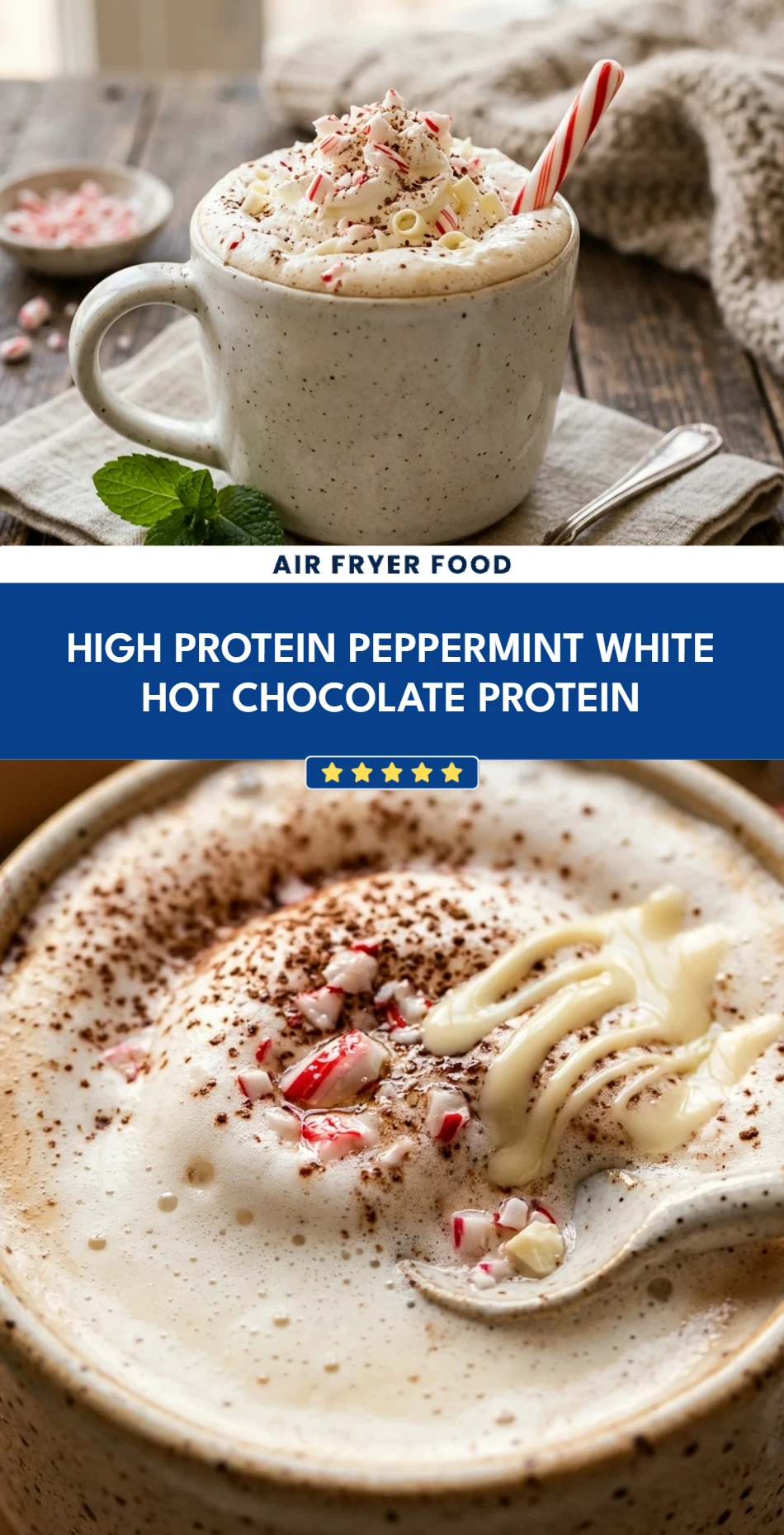 High Protein Peppermint White Hot Chocolate Protein