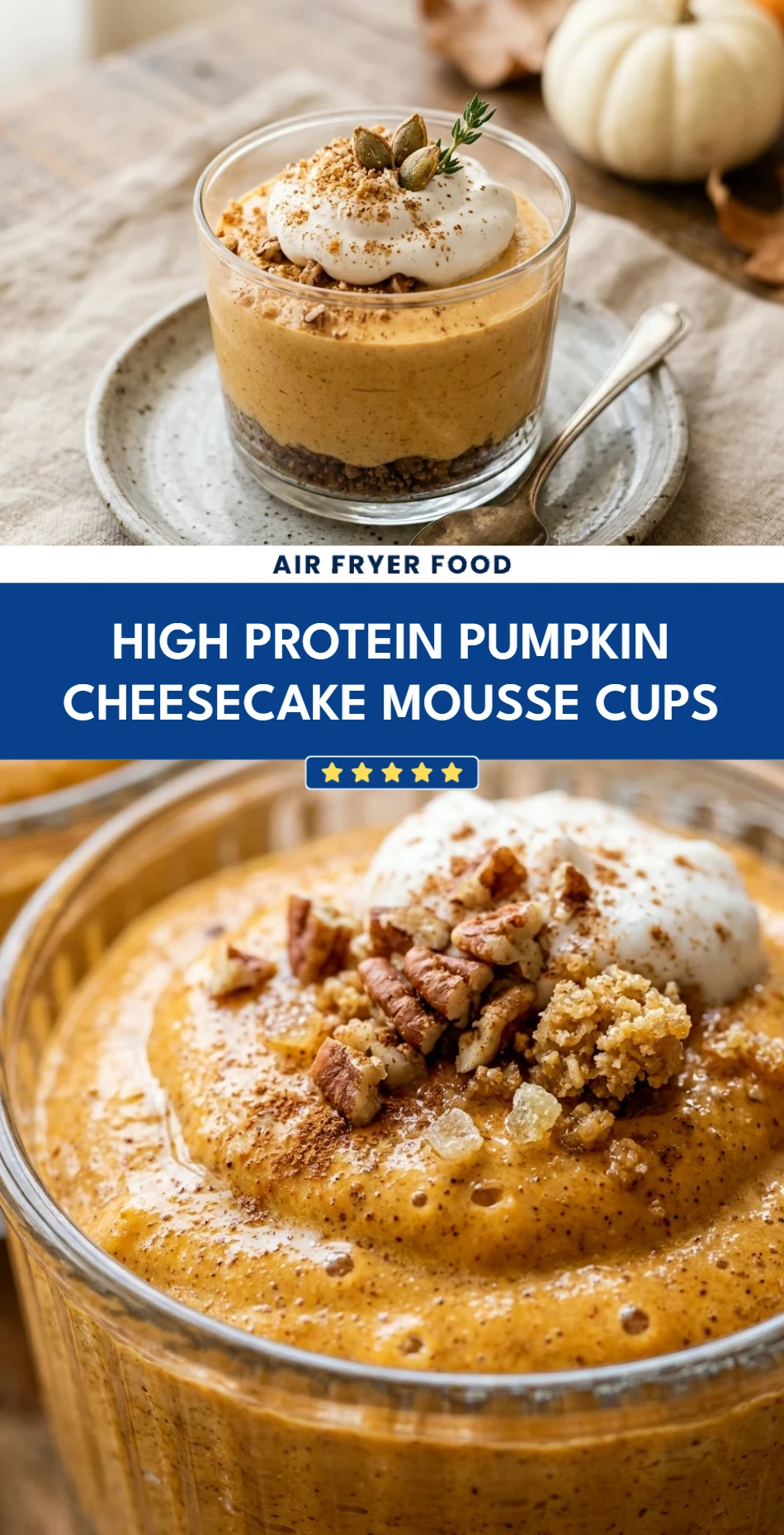 High Protein Pumpkin Cheesecake Mousse Cups
