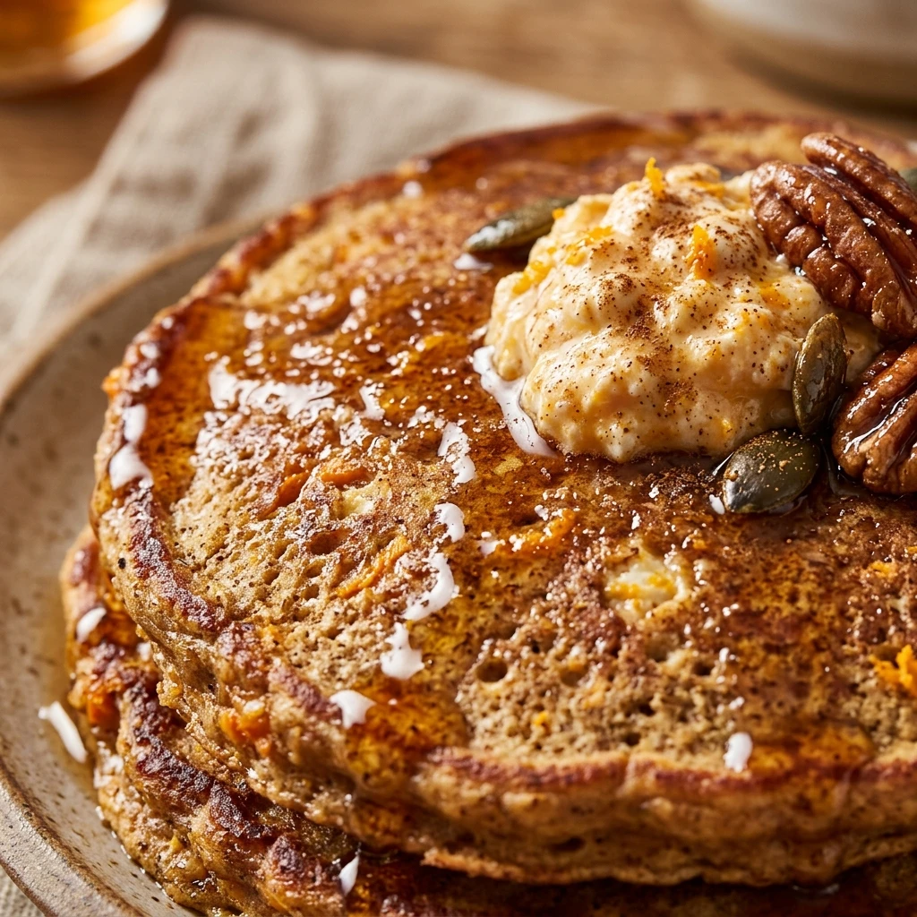 High Protein Pumpkin Cottage Cheese Pancakes
