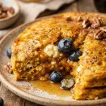 High Protein Pumpkin Cottage Cheese Pancakes